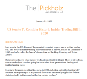 pickholzlaw insider trading bill