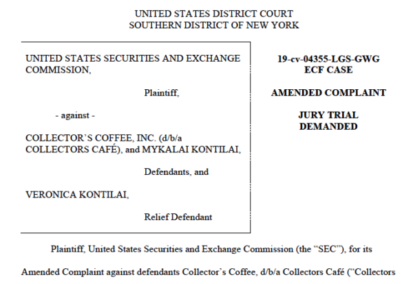 SEC vs Collectors Coffee Inc