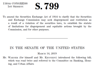 US Senate bill on SEC disgorgement