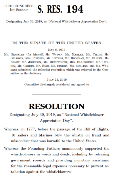 US Senate Resolution 194